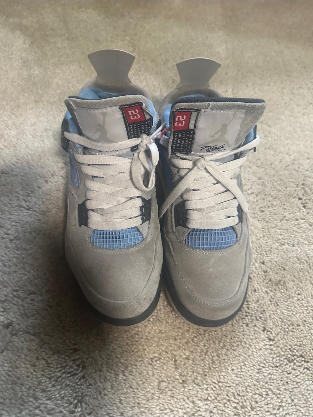 Jordan youth Suede Basketball Sneakers in Gray and Light Blue